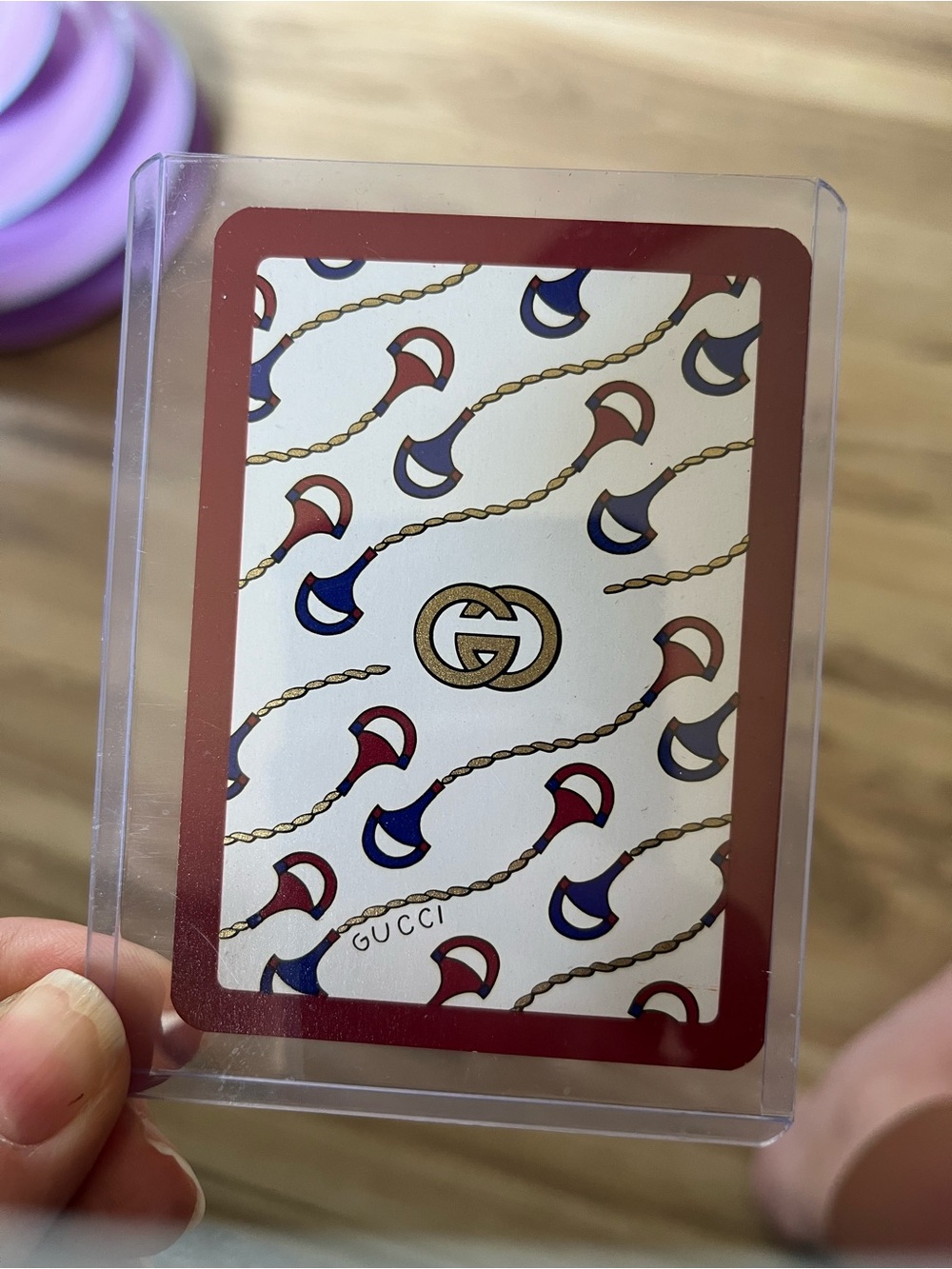 Gucci Cream Card Sleeve with Red, Blue & Gold Accents